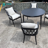 Elegant Outdoor Furniture Aluminum Dining Chair And Round Table Set All Weather Frabric Dining Set for Home Garden