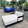 Durable Outdoor Furniture Powder Coated Aluminum Frame Garden Daybed All Weather Sunbed For Patio Courtyard