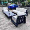 Classical Outdoor Aluminum Sofa Furniture Durable Garden Sofa Seating Patio Rotatable Sofa With Coffee Table For Home Villa