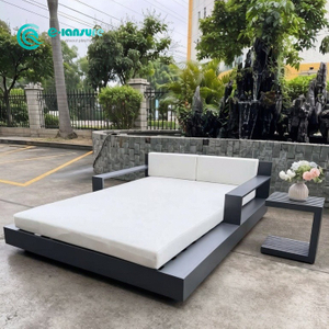 Outdoor Aluminum Daybed Poolside Sunbed Weather Resistant Double Sun Lounger For Villa Resort