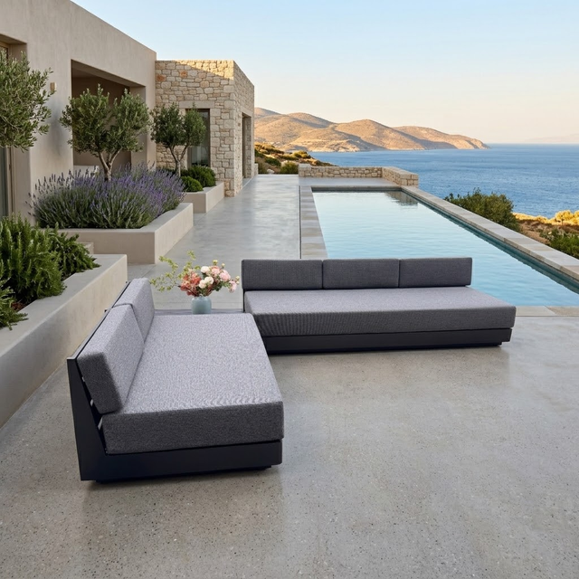 Quality Outdoor Garden Furniture Aluminum Frame Sofa With Waterproof Cushion Leisure Garden Seating for Patio