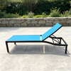  Outdoor Hotel Furniture Aluminum Sun Lounger Chair All Weather Fabric Chaise Lounge Chair