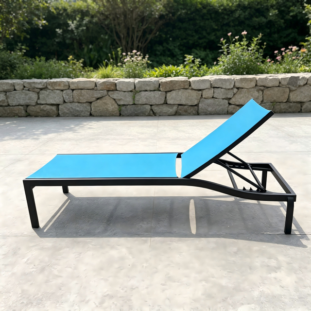  Outdoor-Hotelm&ouml;bel, Aluminium-Sonnenliegestuhl, Allwe Aluminium-Sonnenliegestuhl, Allwetter-Stoff-Chaiselounge-Stuhl