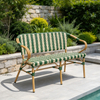 Classic Outdoor Furniture Aluminum Frame Bench Chair Patio Woven Rattan Leisure Sofa Chair with Armrest for Home Hotel Restaurant Bistro