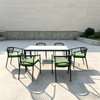 Contemporary Outdoor Garden Furniture Aluminum Frame Patio Chair Black Rope Dining Chair For Hotel Restaurant