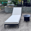 Wholesale Outdoor Sun Lounger Aluminum Frame Chaise Lounge Chair Poolside Sunbed with Tea Table Set for Hotel Resort