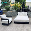 Durable Outdoor Furniture Powder Coated Aluminum Frame Garden Daybed All Weather Sunbed For Patio Courtyard