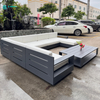 Classic Style Outdoor Sofa Furniture Quality L Shape Aluminum Frame Sofa Chair with Coffee Table Set for Villa