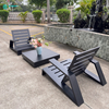 Outdoor Furniture Aluminum Frame Leisure Sofa Chair With Coffee Table All Weather Garden Set for Home Courtyard