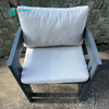 Contemporary Outdoor Furniture Powder Coated Aluminum Frame Dining Chair with Rectangle Table Patio 6+1 Dining Set for Garden Restaurant