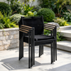 Simple Style Patio Furniture Quality Aluminium Frame Dining Cathedra Nexile Rope Single Chair for Home Garden Courtyard