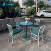 Minimalist Nordic Outdoor Furniture All Aluminum Frame Dining Set Metal Dining Chair with Round Dining Table for Garden Courtyard