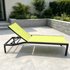 Contemporary Outdoor Courtyard Furniture Aluminum Frame Sun Lounger Waterproof Fabric Chaise Lounge Chair for Villa Hotel