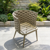 Wholesale Aluminum Dining Furniture Elegant Woven Rope Dining Chair Patio Single Chair Garden Leisure Chair For Home Restaurant