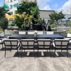 Practical Outdoor Dining Furniture High Quality Aluminum Dining Chair With Long Table Patio 12+1 Dining Set For Garden Restaurant