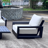 Classical Outdoor Aluminum Sofa Furniture Durable Garden Sofa Seating Patio Rotatable Sofa With Coffee Table For Home Villa
