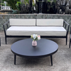 Contemporary Garden Furniture Quality Aluminum Frame Sofa Set All Weather Leisure Sofa Chair With Round Coffee Table For Home Villa