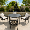 Elegant Outdoor Furniture Aluminum Dining Chair And Round Table Set All Weather Frabric Dining Set for Home Garden