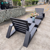 Outdoor Furniture Aluminum Frame Leisure Sofa Chair With Coffee Table All Weather Garden Set for Home Courtyard