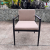 Practical Outdoor Dining Furniture Aluminum Frame Dining Chair With Rectangle Table Set For Villa Restaurant