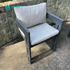 Contemporary Outdoor Furniture Powder Coated Aluminum Frame Dining Chair with Rectangle Table Patio 6+1 Dining Set for Garden Restaurant