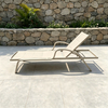 Eletgant Outdoor Sun Lounger Aluminum Frame Chaise Lounge Chair Poolside Sunbed With Armrest Design For Hotel Resort Patio