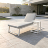 Contemporary Outdoor Furniture Durable Aluminum Frame Sun Lounger With Coffee Table For Garden