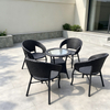 Outdoor Dining Furniture Rattan Dining Set Durable Aluminum Frame Dining Chair And Round Table for Courtyard