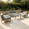 Minimalsit Garden Furniture Quality Aluminum Frame Sofa Set All Weather Patio Sofa Chair With Coffee Table Set for Villa Home Courtuard