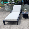 Garden Furniture Powder Coated Aluminum Frame Sun Lounger Poolside Chaise Lounge Chair with Coffee Table Beach Sunbed for Resort