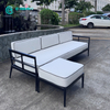 Casual Style Outdoor Sofa Furniture Aluminum Frame Combination Sofa Set Garden Sofa With Ottoman for Villa Courtyard