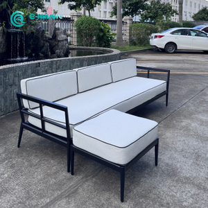 Casual Style Outdoor Sofa Furniture Aluminum Frame Combination Sofa Set Garden Sofa With Ottoman for Villa Courtyard