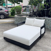 Durable Outdoor Furniture Powder Coated Aluminum Frame Garden Daybed All Weather Sunbed For Patio Courtyard