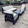 Classical Outdoor Aluminum Sofa Furniture Durable Garden Sofa Seating Patio Rotatable Sofa With Coffee Table For Home Villa