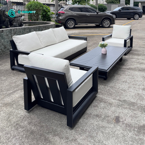 Classical Outdoor Aluminum Sofa Furniture Durable Garden Sofa Seating Patio Rotatable Sofa With Coffee Table For Home Villa