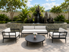 Contemporary Garden Furniture Quality Aluminum Frame Sofa Set All Weather Leisure Sofa Chair With Round Coffee Table For Home Villa