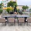 Practical Outdoor Dining Furniture Aluminum Frame Dining Chair With Rectangle Table Set For Villa Restaurant