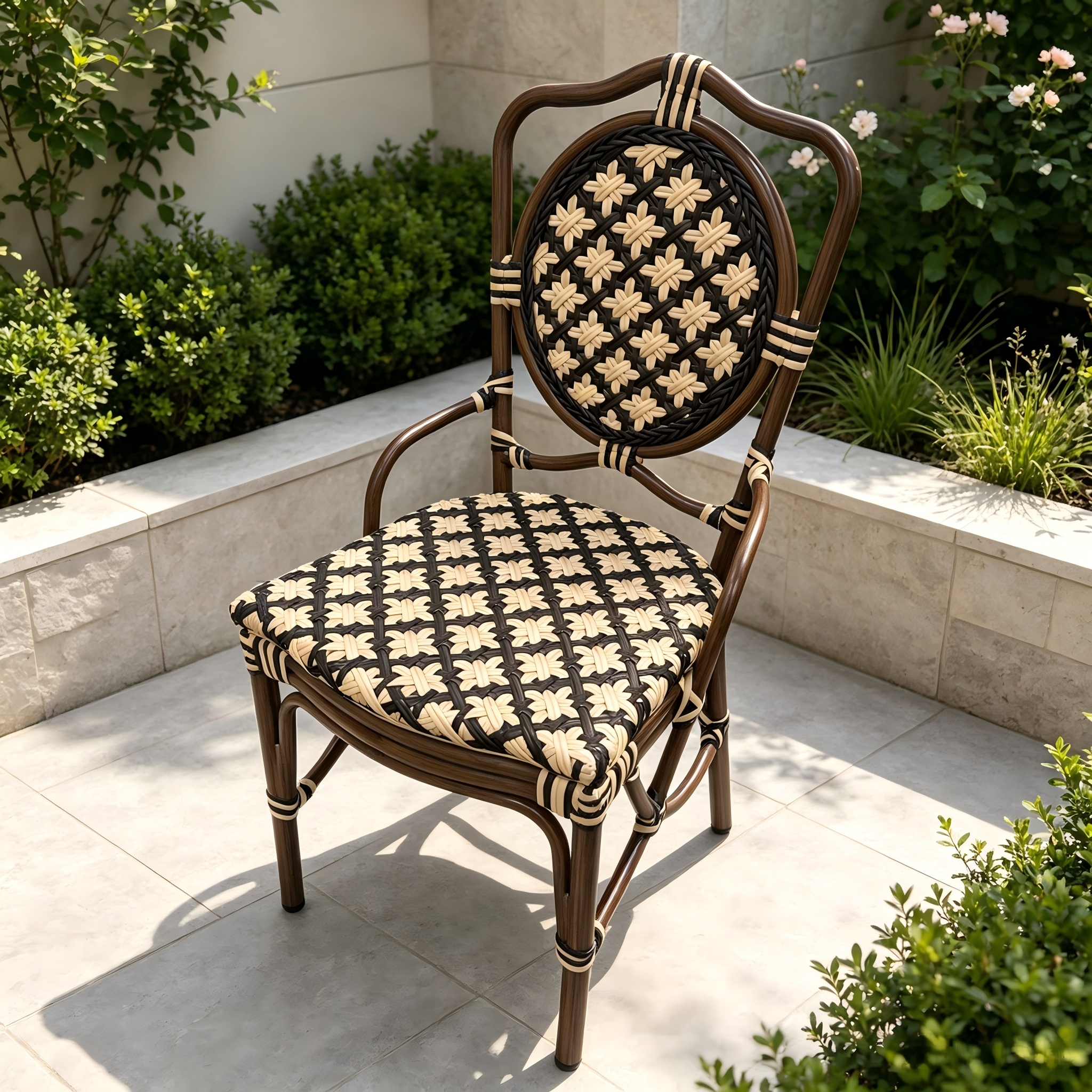 Handwoven Rattan Aluminum Chair Home Hotel