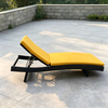 Outdoor Rattan Furniture Aluminum Sun Lounger Woven Rattan Chaise Lounge Chair Poolside Sunbed