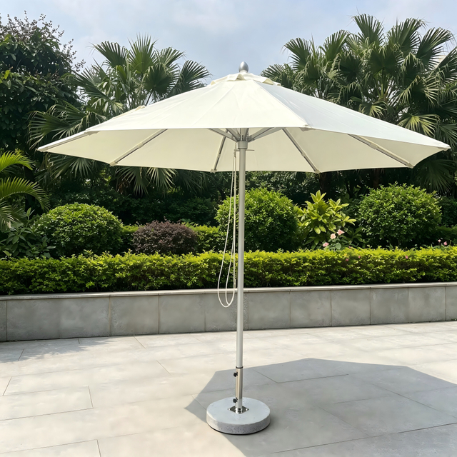 Pakyawan Factory Direct Outdoor Furniture Aluminum Frame Pole Umbrella Round Shape Patio Parasol para sa Villa Hotel Beach