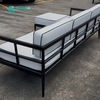 Casual Style Outdoor Sofa Furniture Aluminum Frame Combination Sofa Set Garden Sofa With Ottoman for Villa Courtyard