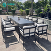 Practical Outdoor Dining Furniture High Quality Aluminum Dining Chair With Long Table Patio 12+1 Dining Set For Garden Restaurant