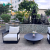 Leisure Outdoor Sofa Furniture Quality Aluminum Frame Garden Rotatable Single Sofa with Round Coffee Table For Hotel Resort