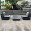 Minimalist Style Single Seat All Weather Aluminum Sofa Garden Leisure Sofa with Coffee Table Set for Home Courtyard