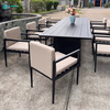Practical Outdoor Dining Furniture Aluminum Frame Dining Chair With Rectangle Table Set For Villa Restaurant