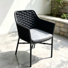 Contemporary Garden Dining Furniture High Quality Aluminum Frame Dining Chair Woven Rope Single Chair