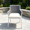 Casual Style Outdoor Dining Furniture Aluminum Frame Grey Rope Dining Chair And Table for Patio Courtyard