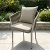 High Quality Outdoor Dining Furniture Aluminum Frame Dining Chair Woven Rope Single Chair With Cushion For Home Garden Courtyard