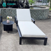 Garden Furniture Powder Coated Aluminum Frame Sun Lounger Poolside Chaise Lounge Chair with Coffee Table Beach Sunbed for Resort