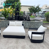 Durable Outdoor Furniture Powder Coated Aluminum Frame Garden Daybed All Weather Sunbed For Patio Courtyard